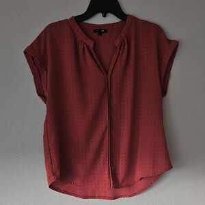 Papermoon Coral Dot Short-Sleeve‎ Blouse Large